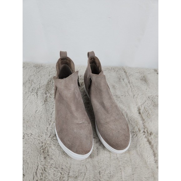 Blondo Waterproof Boots Womens 8 M Gennie Gray Suede Pull On Round Toe - Picture 2 of 11